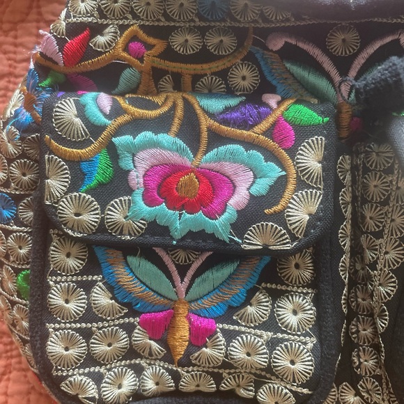 Embroidered Multicolor Mini Backpack - Picture 2 of 4